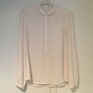 Ann Taylor long sleeve half button top